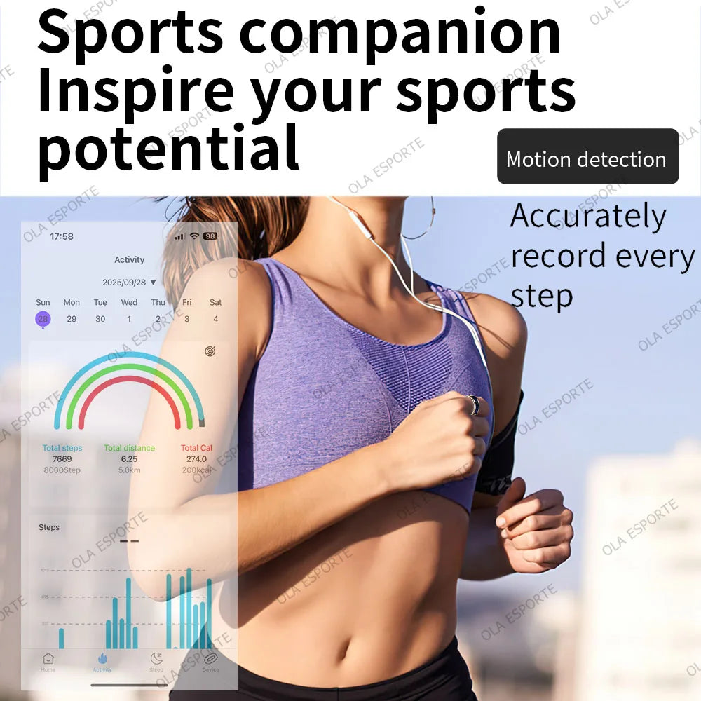 Ola Esporte Smart Ring With LED Display And Health Monitor
