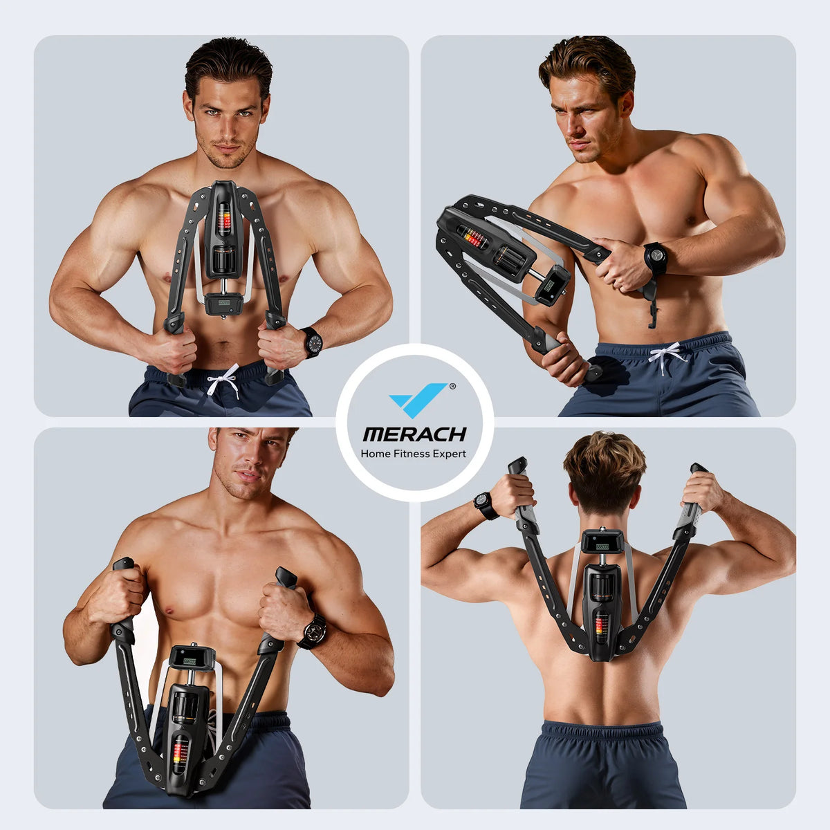 Merach Adjustable Hydraulic Arm Trainer With Digital Display For Home Fitness