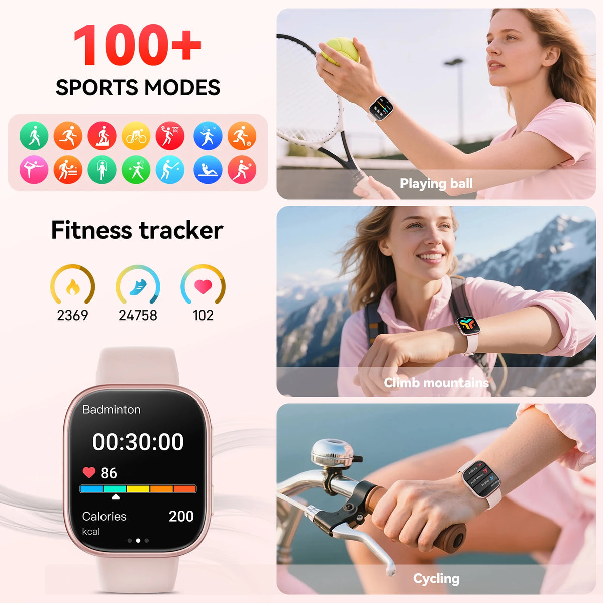Waterproof Smart Watch With Bluetooth Calls And Heart Rate Monitor