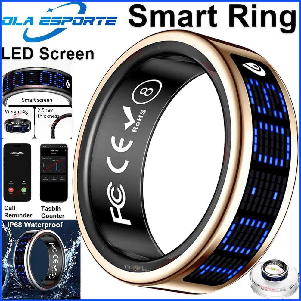 Ola Esporte Smart Ring With LED Display And Health Monitor