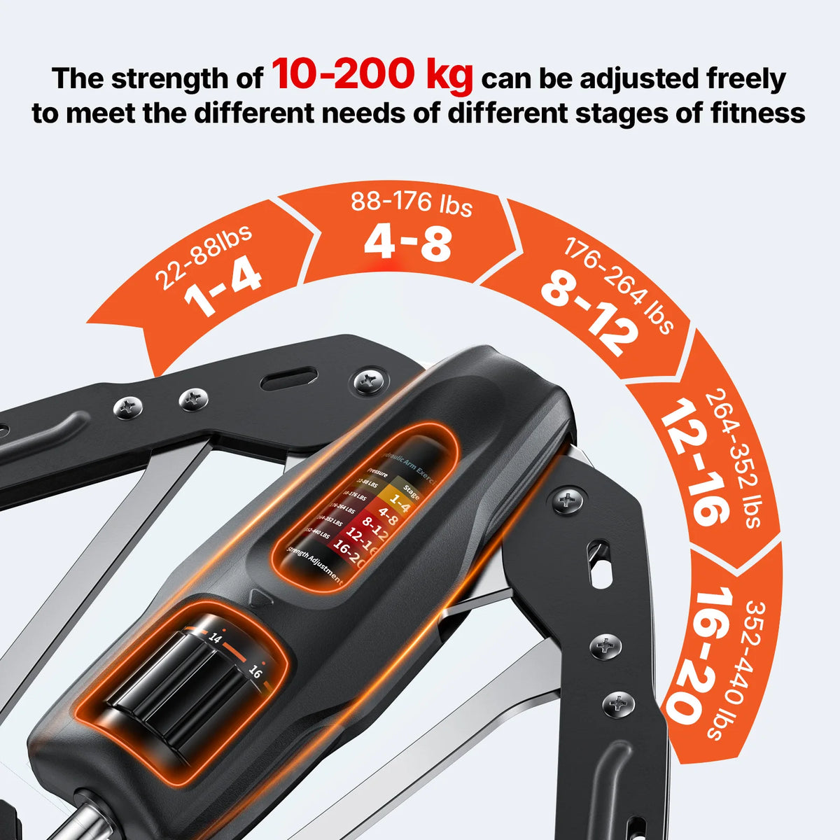 Merach Adjustable Hydraulic Arm Trainer With Digital Display For Home Fitness