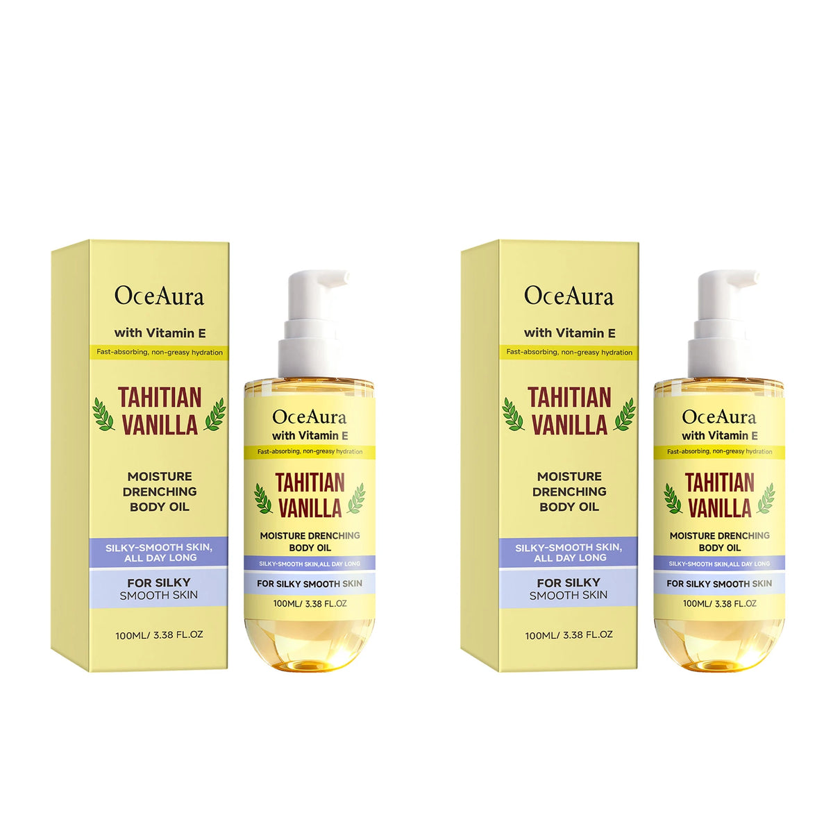 OceAura Vanilla Body Oil Lightweight Texture Long Lasting Fragrance Gentle Moisturizing Relieve Roughness Soft Relaxing Body Essence