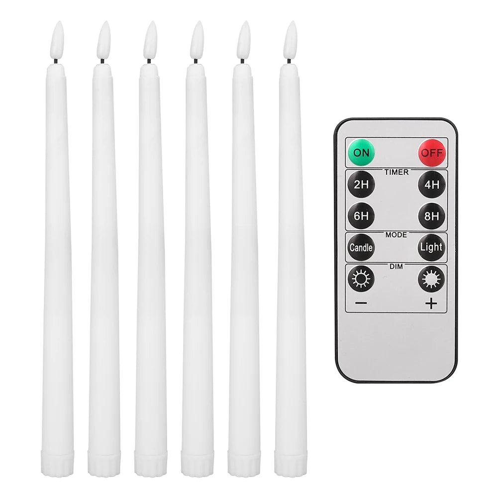 LED Flameless Taper Candles Flickering With Remote Battery Operated Decor