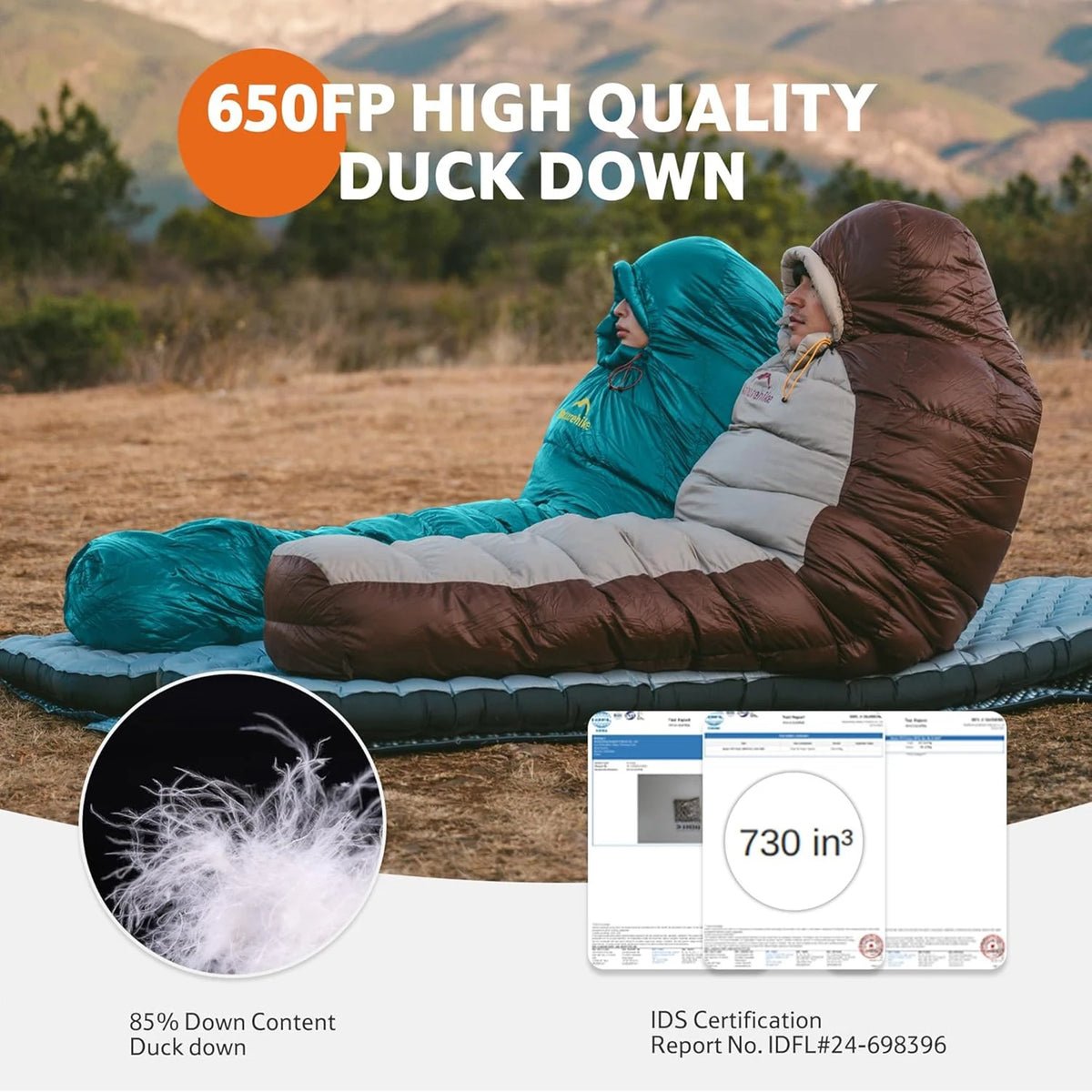 Naturehike Snowbird Mummy Duck Down Sleeping Bag 650FP Camping