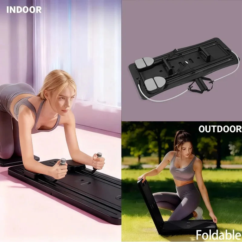 Portable Foldable Core Board With Resistance Bands And Handles