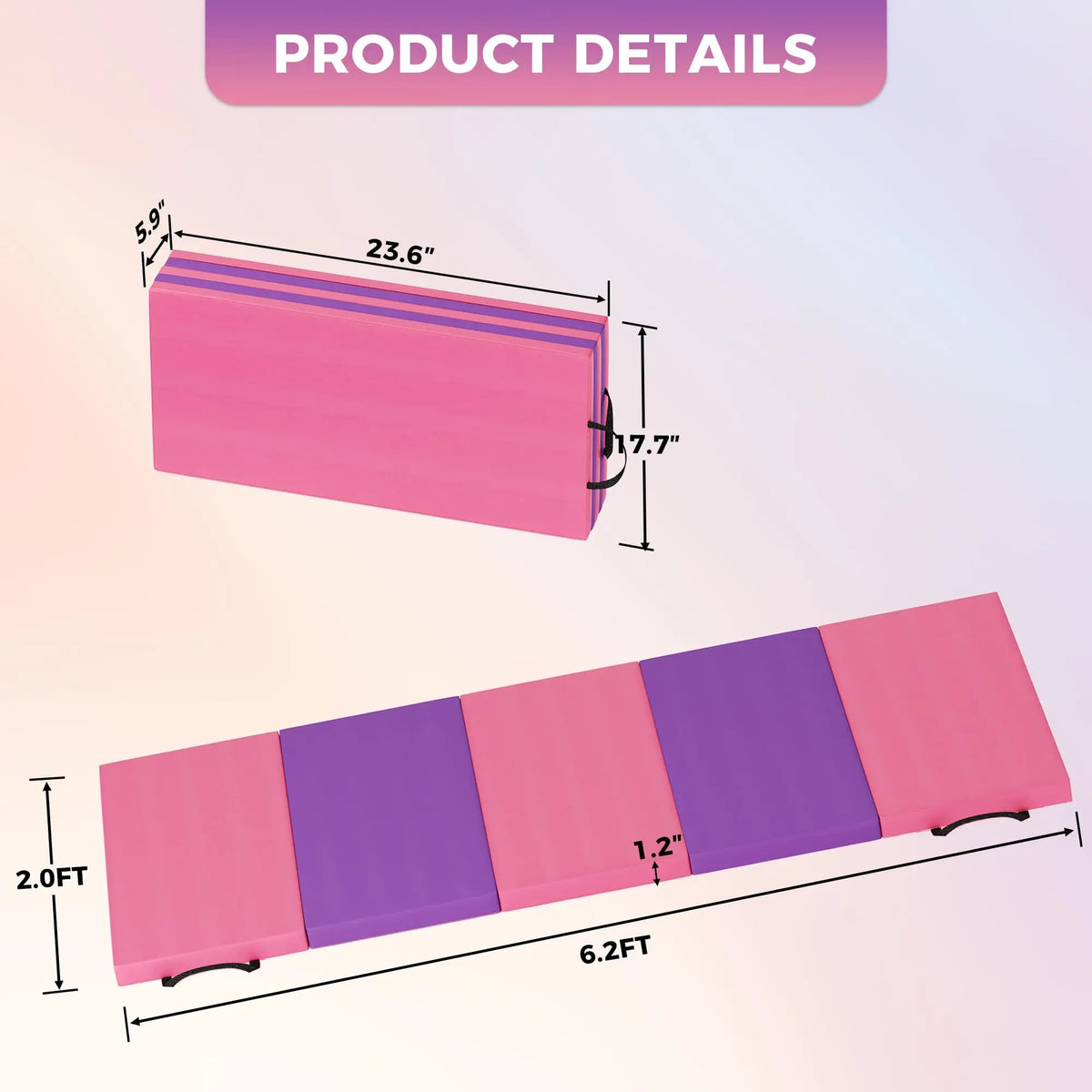 HiMISS Foldable Gymnastics Exercise Mat For Home Fitness Training
