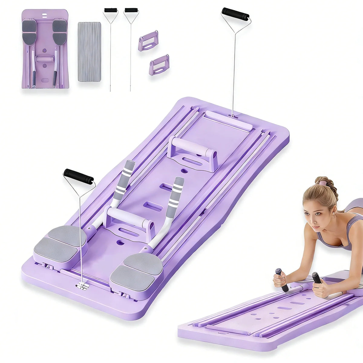 Portable Foldable Core Board With Resistance Bands And Handles