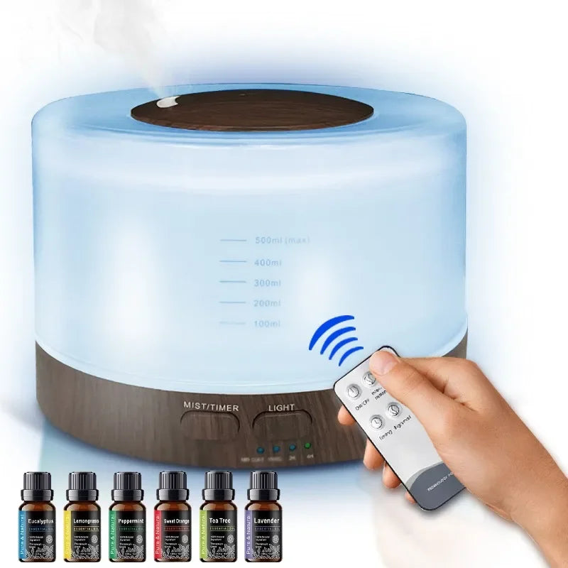 Ultrasonic Essential Oil Diffuser 550ml Mist Aromatherapy Humidifier Led Lights