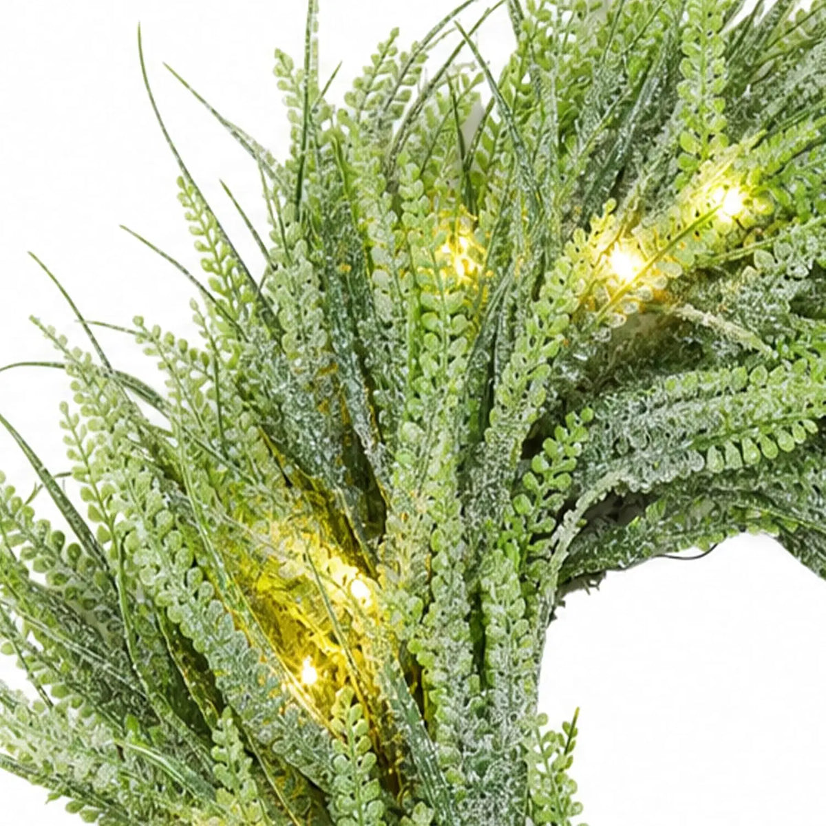 Garvee 24 Inch Christmas Wreath with 8-Function Timer and Battery Operated Artificial Holiday Door Wreath for Indoor & Outdoor New Year Party Xmas Decor