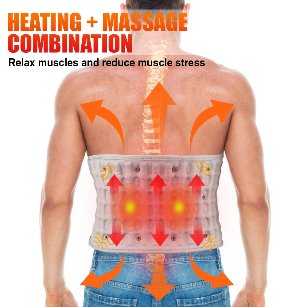 PASTSKY Rechargeable Heating Waist Back Massage Lumbar Traction Device