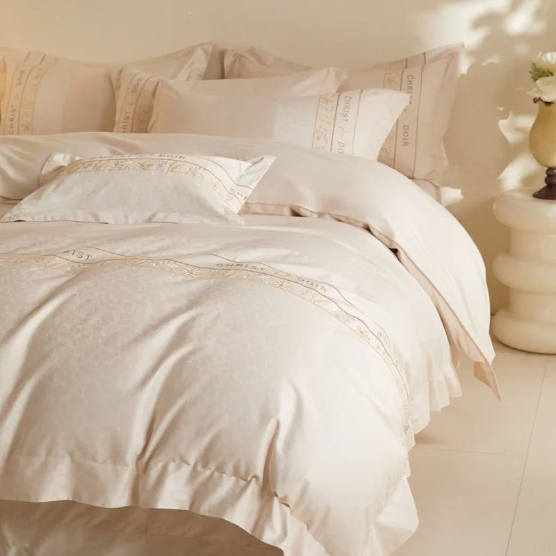 Premium Cotton Jacquard Hotel Style Four Piece Bedding Set