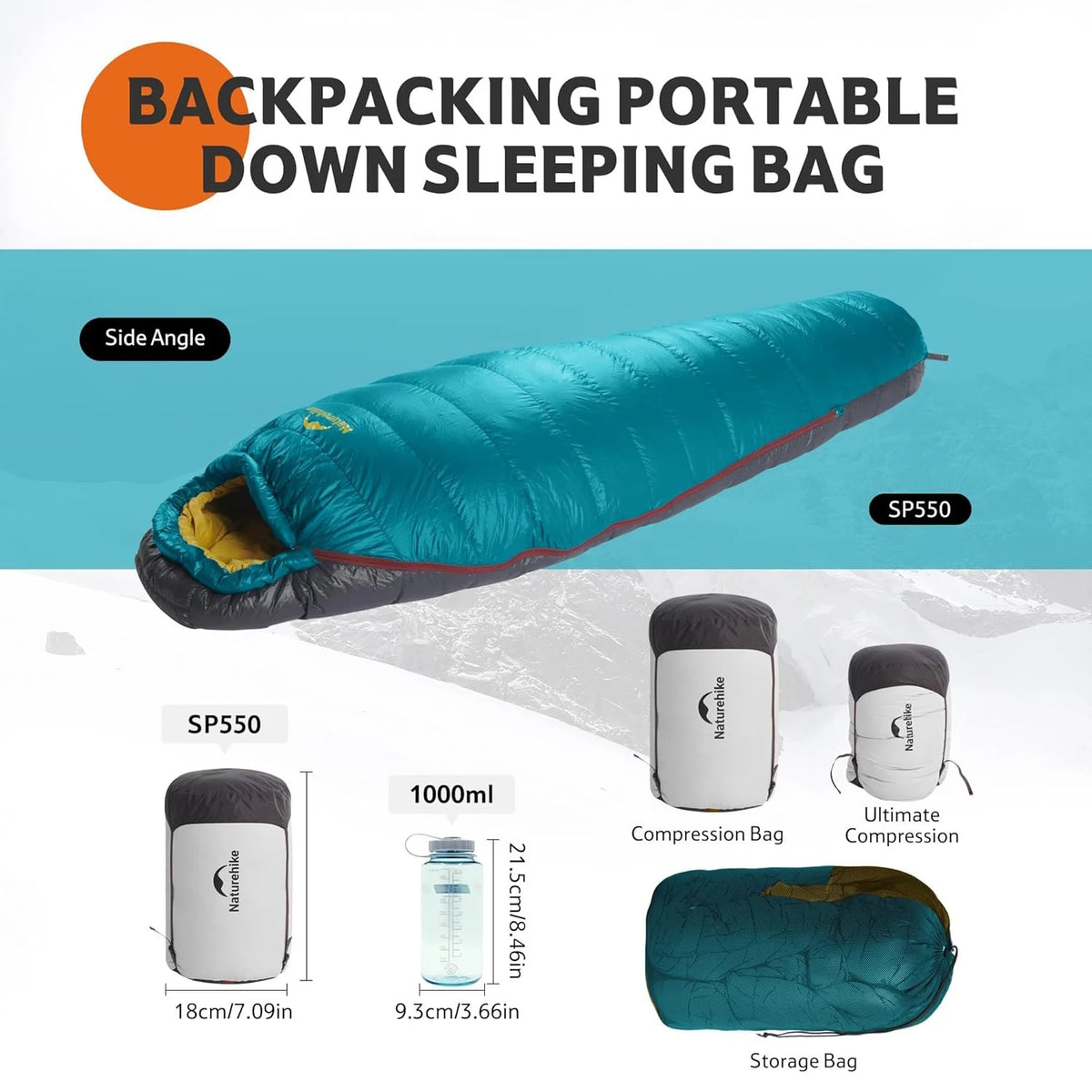 Naturehike Snowbird Mummy Duck Down Sleeping Bag 650FP Camping