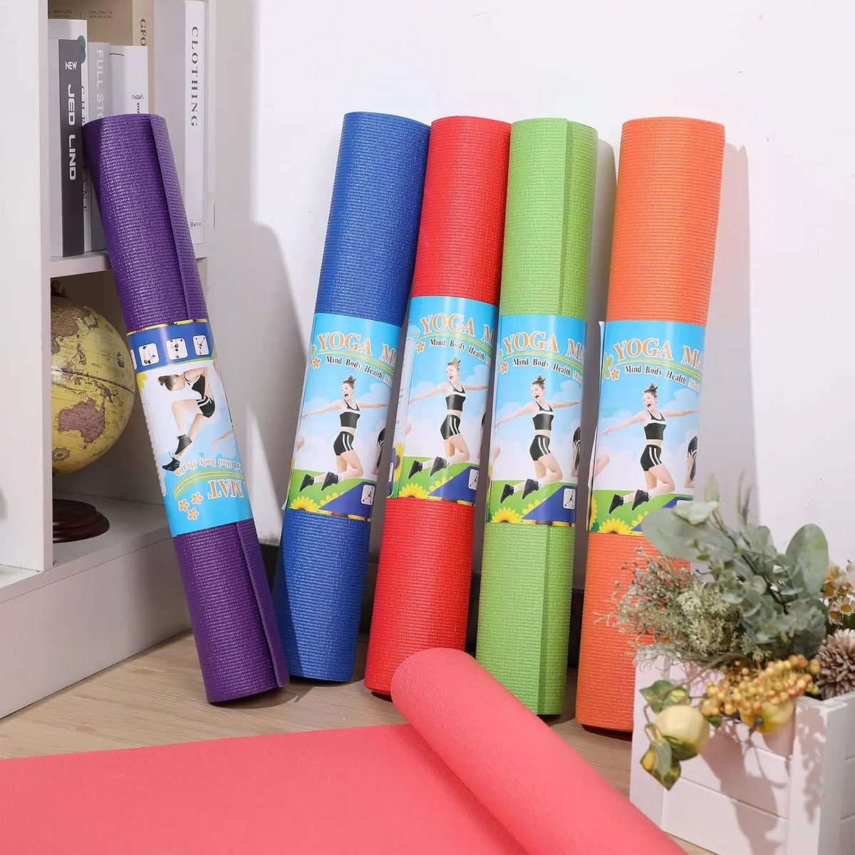 12 Pieces Non Slip Yoga Mats For Indoor Exercise Training