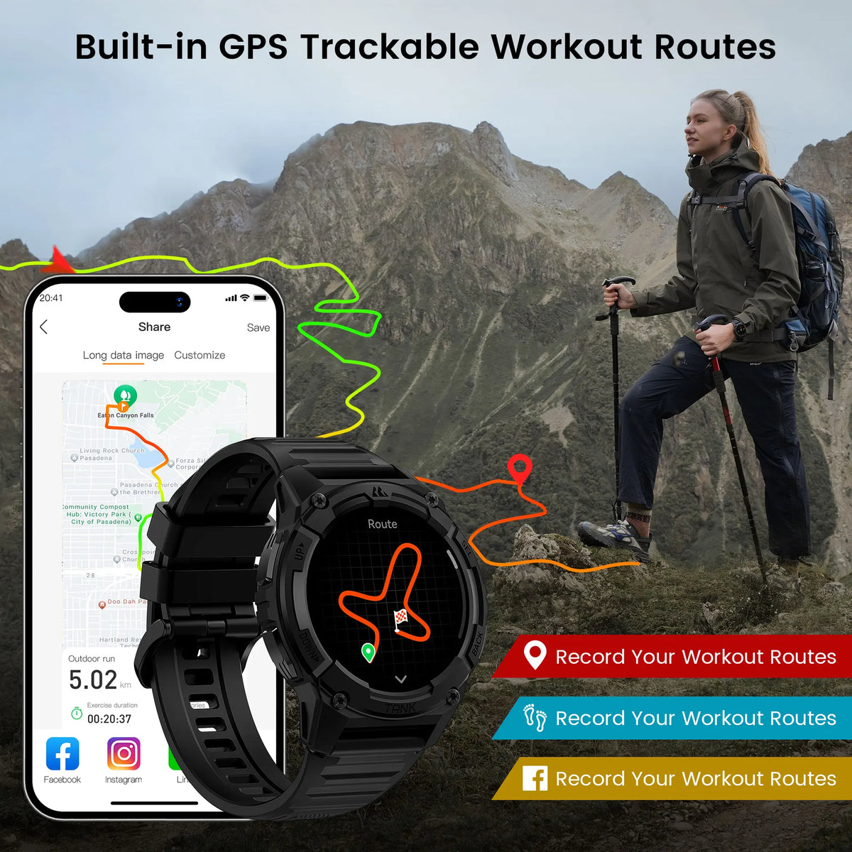 Kospet Tank S2 GPS Smartwatch With Compass Altimeter Barometer
