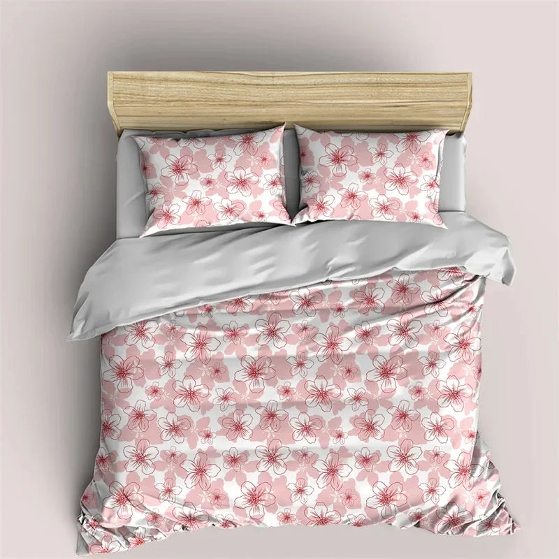 Bohemian Mandala Botanical Floral Brushed Duvet Cover Set
