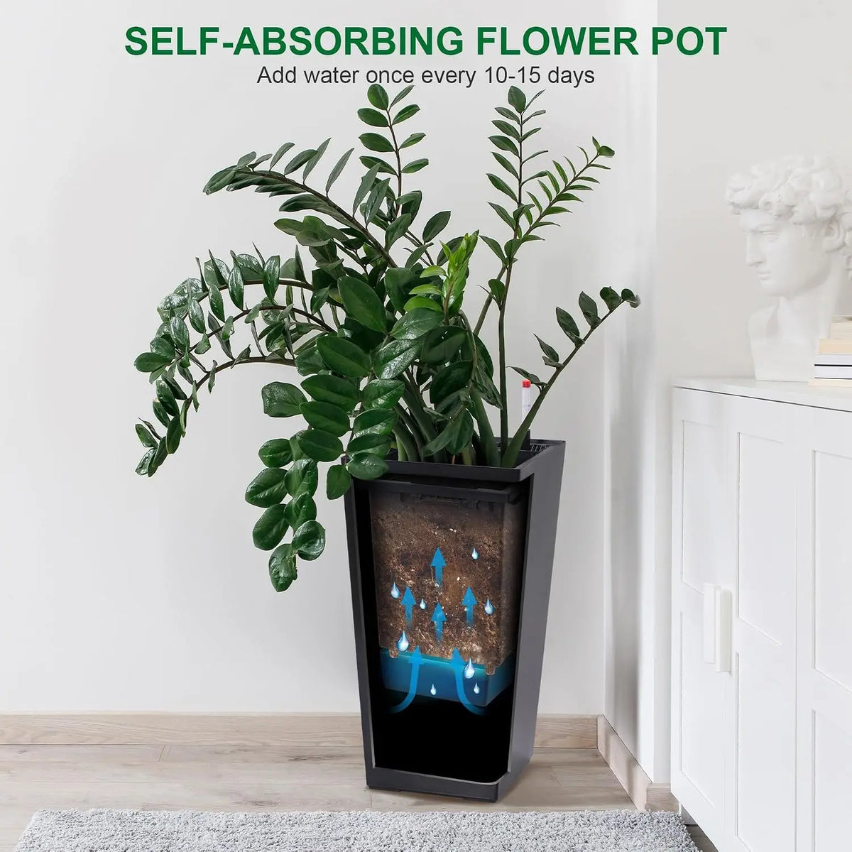 Twister.ck Two Self-Watering Planters With Monitor And Inner Bucket