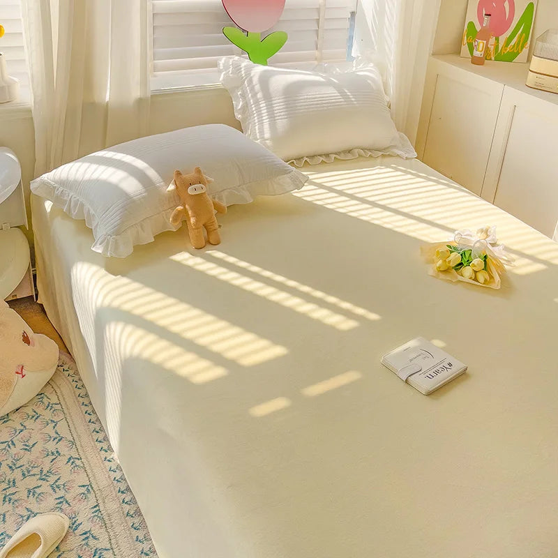 LUXO Thickened Milk Fleece Flat Bed Sheet Soft Cozy Plush