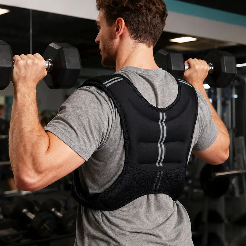 Reflective Weight Vest With Rear Storage Pocket For Training