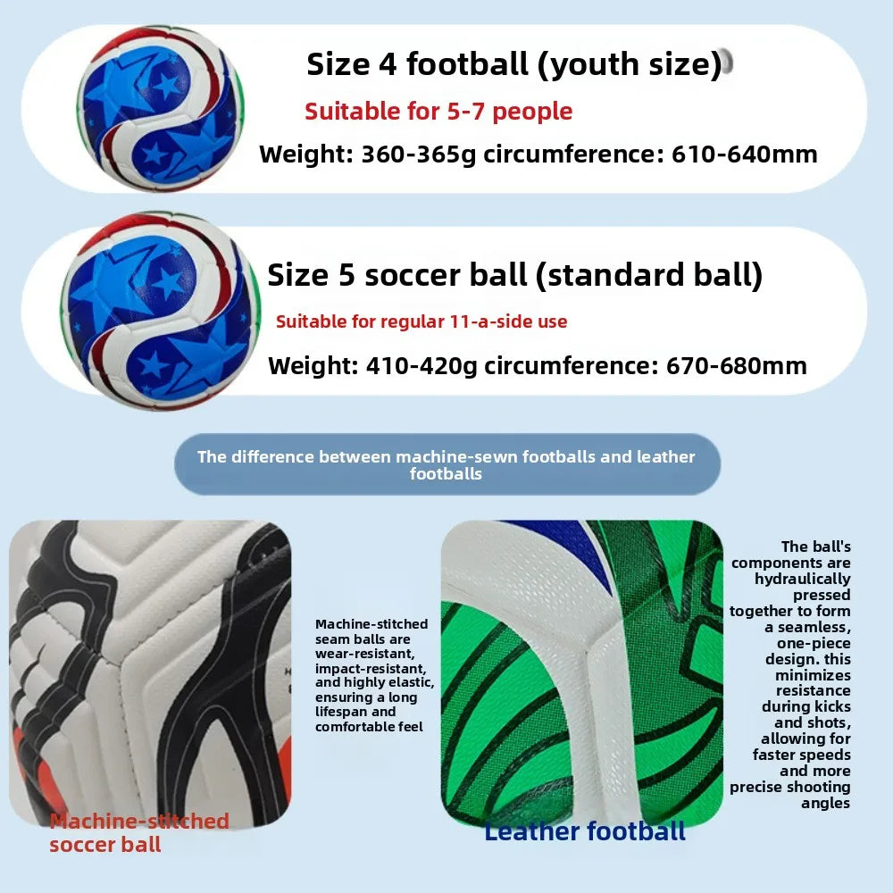 Professional Soccer Ball With Seamless PU Material For Match Training