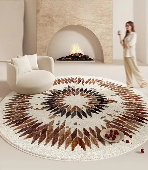 Washable Fluffy Area Rug With Geometric Design For Home
