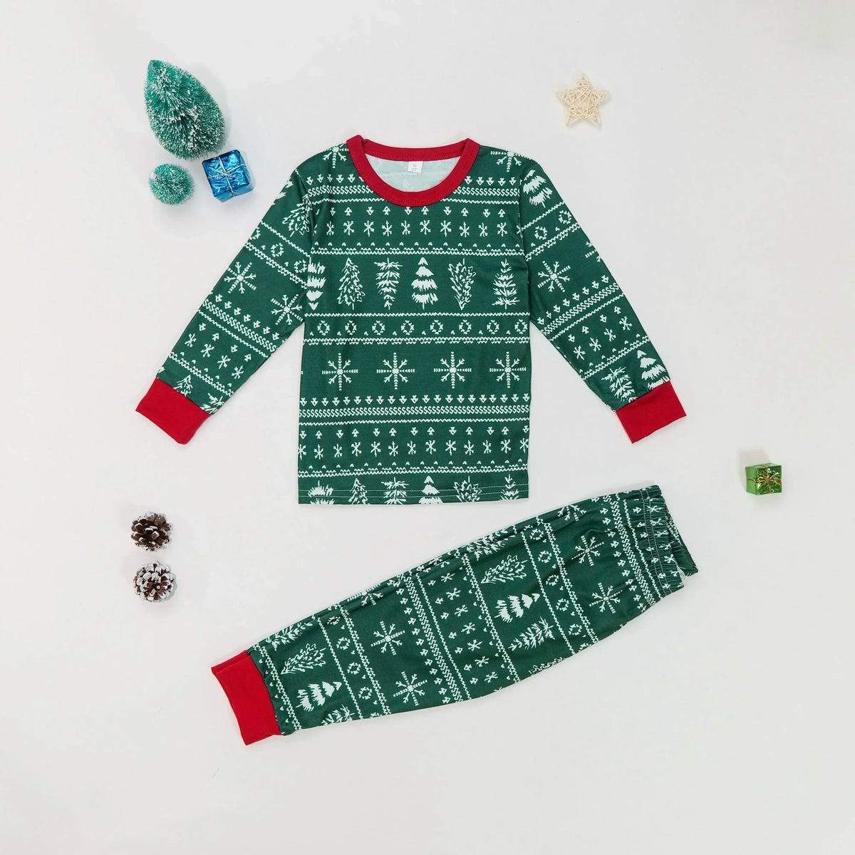 Family Christmas Pajama Set All Over Print Cotton Loungewear
