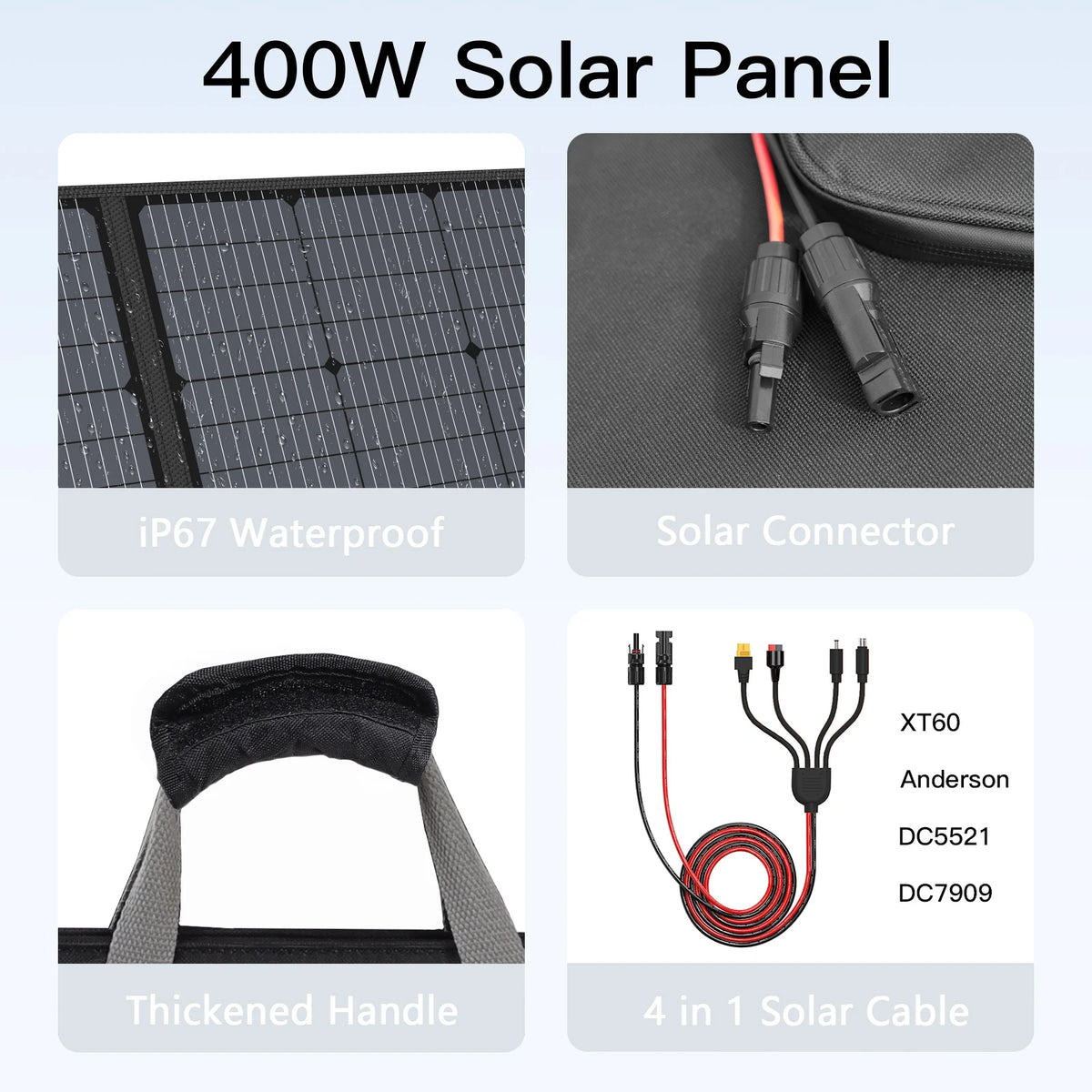 MHPOWOS 400W Foldable Portable Solar Panel For Outdoor Adventures