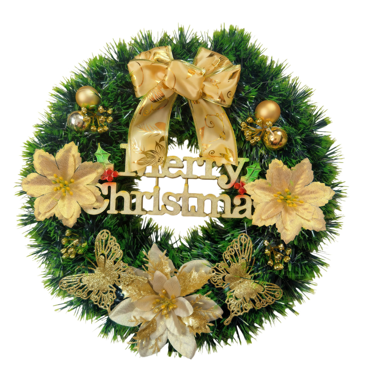 Youyouhuan Artificial Christmas Wreath With Faux Berries Holiday Decor