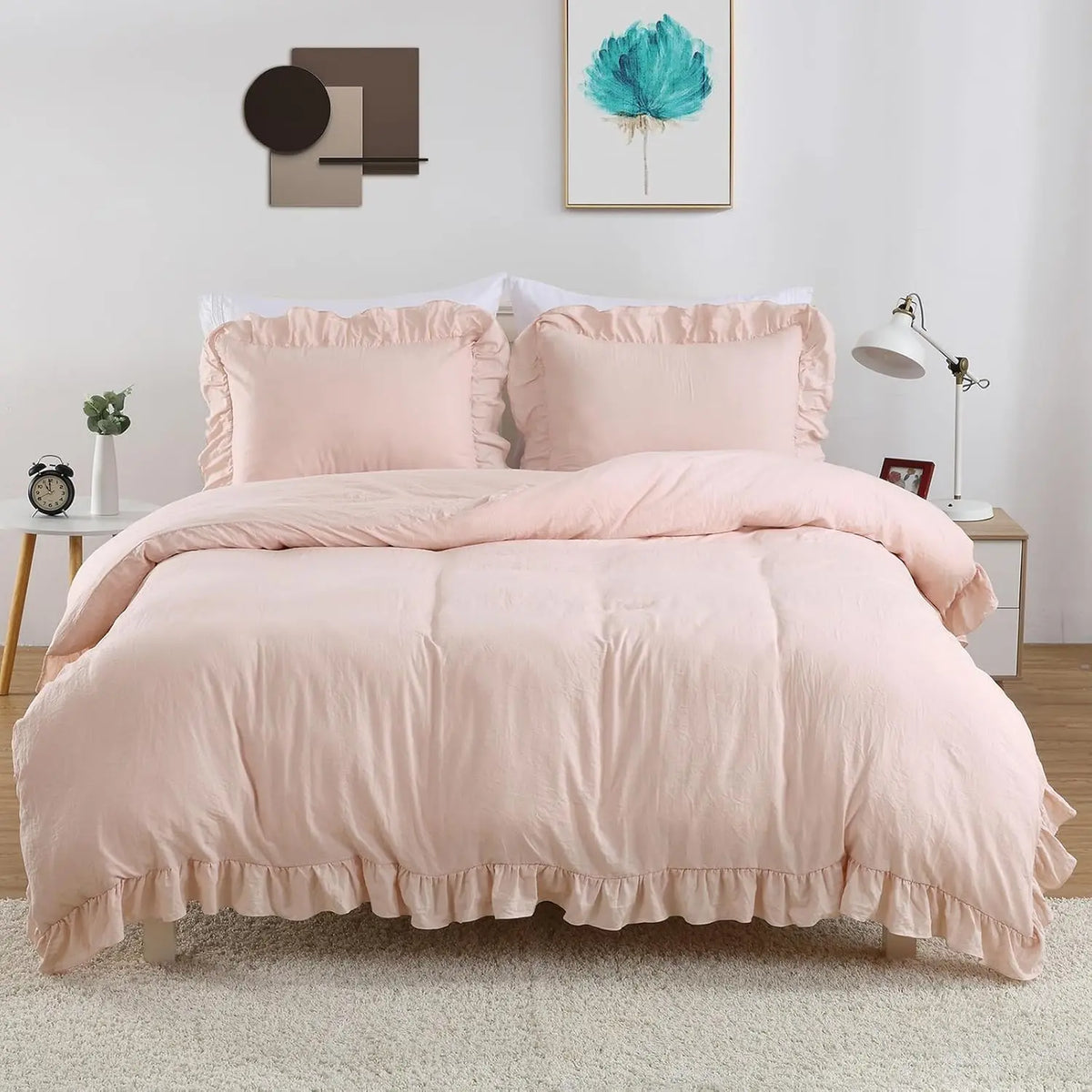Twister Ck Ruffled Microfiber Duvet Cover Set For Bedrooms