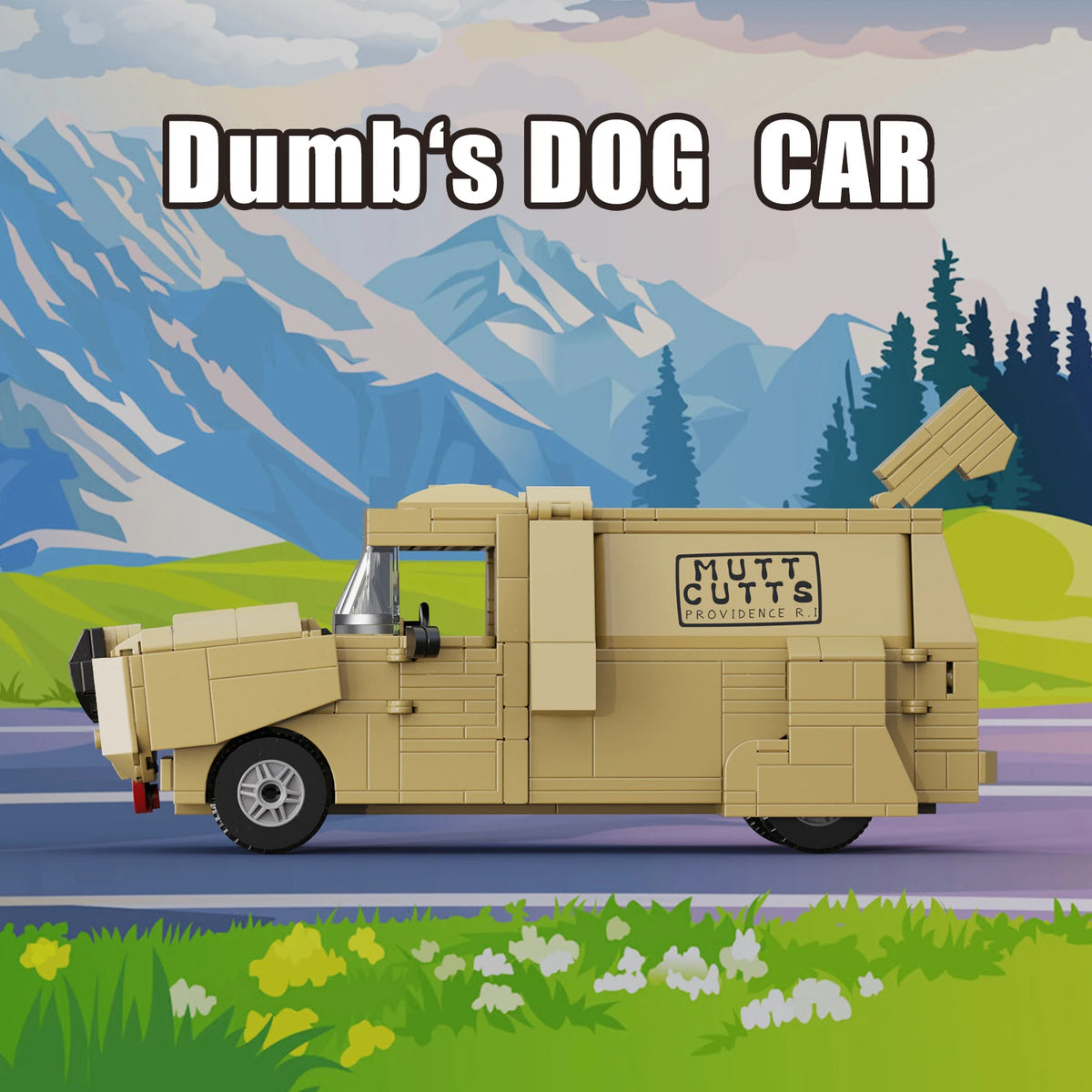 Dog Van Diy Building Blocks Set Animal Vehicle Desktop Gift