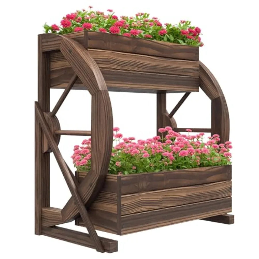Two Tier Raised Metal Garden Planter With Drainage Holes