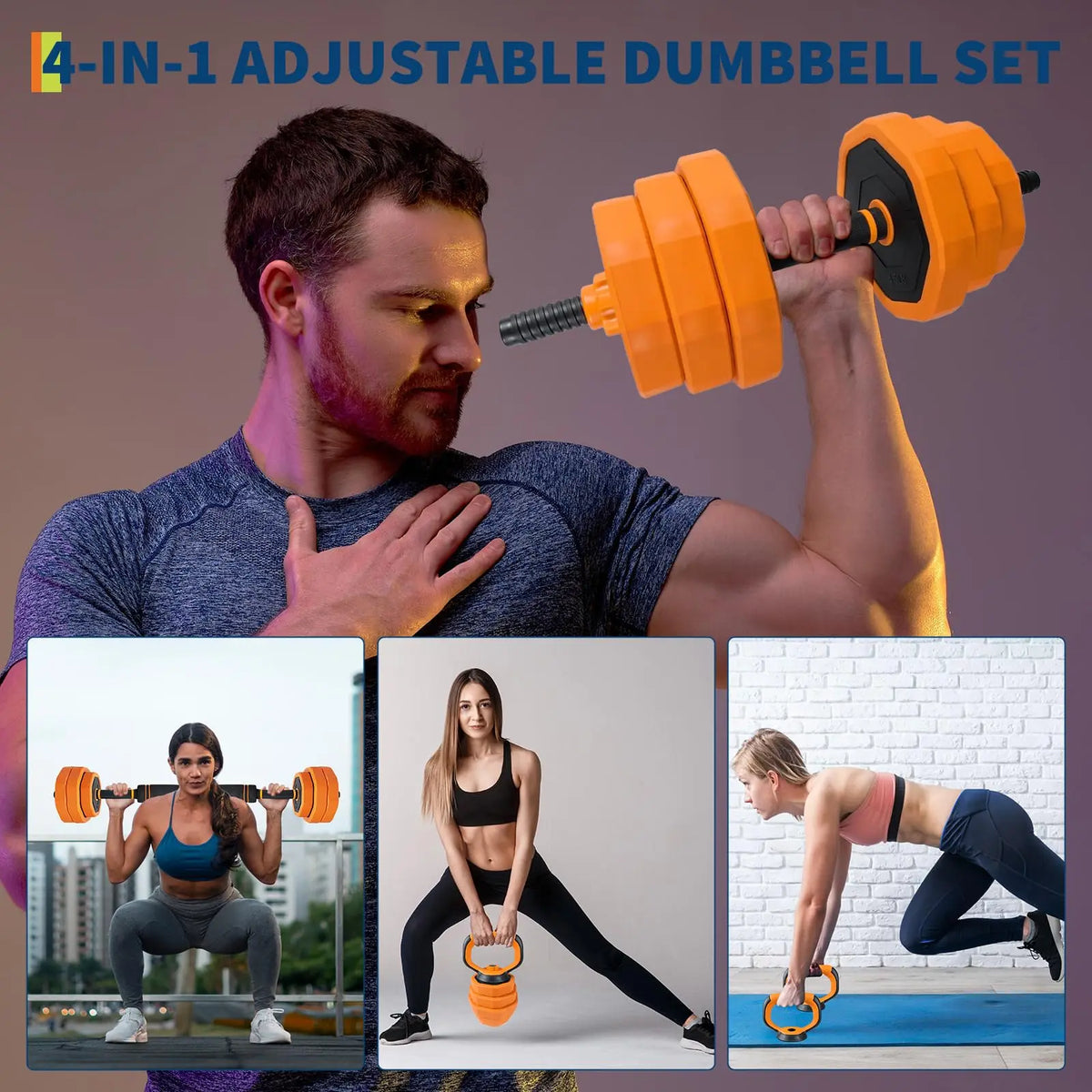 Adjustable Dumbbells Free Weight Set With Connector For Home Gym