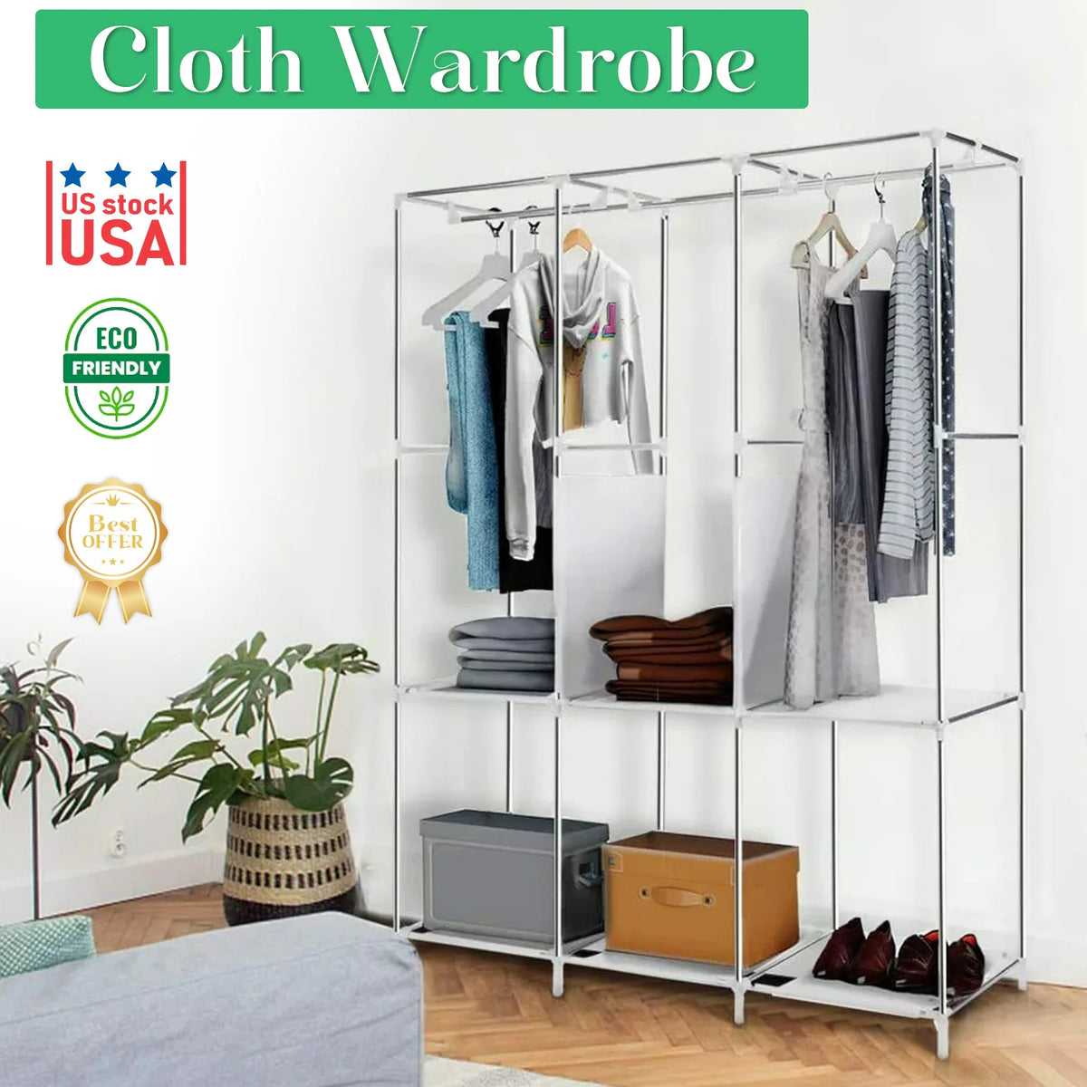 Foldable Nonwoven Fabric Closet Wardrobe Storage Organizer