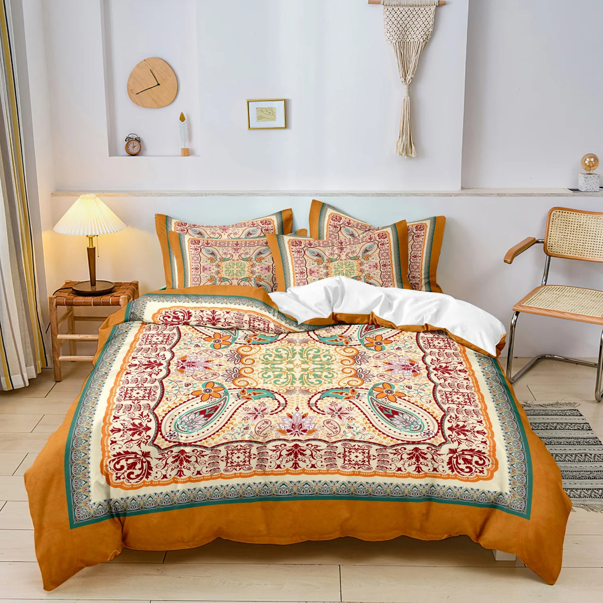 Bohemian Bandana Paisley Duvet Cover Set With Floral Bedding