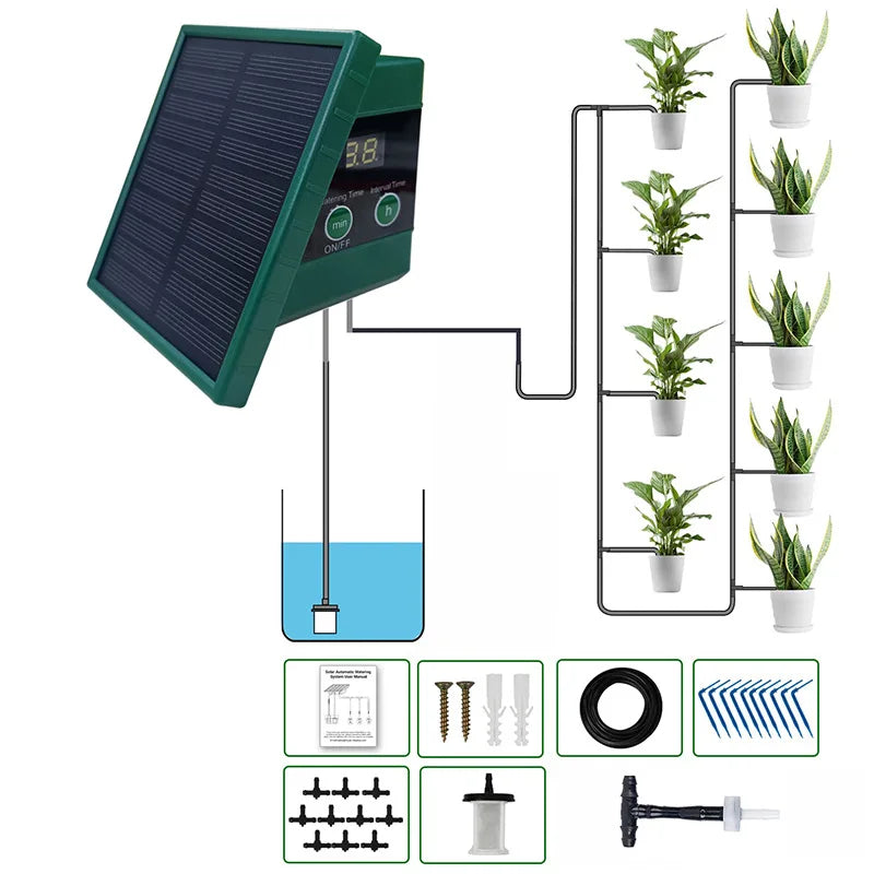 Solar Automatic Drip Irrigation Kit For Outdoor Garden Balcony
