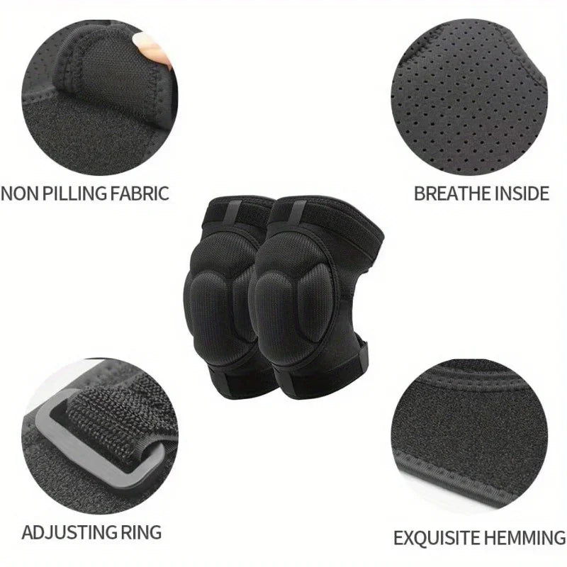 Soft Cushioned Knee Pads With Adjustable Anti Slip Support Straps