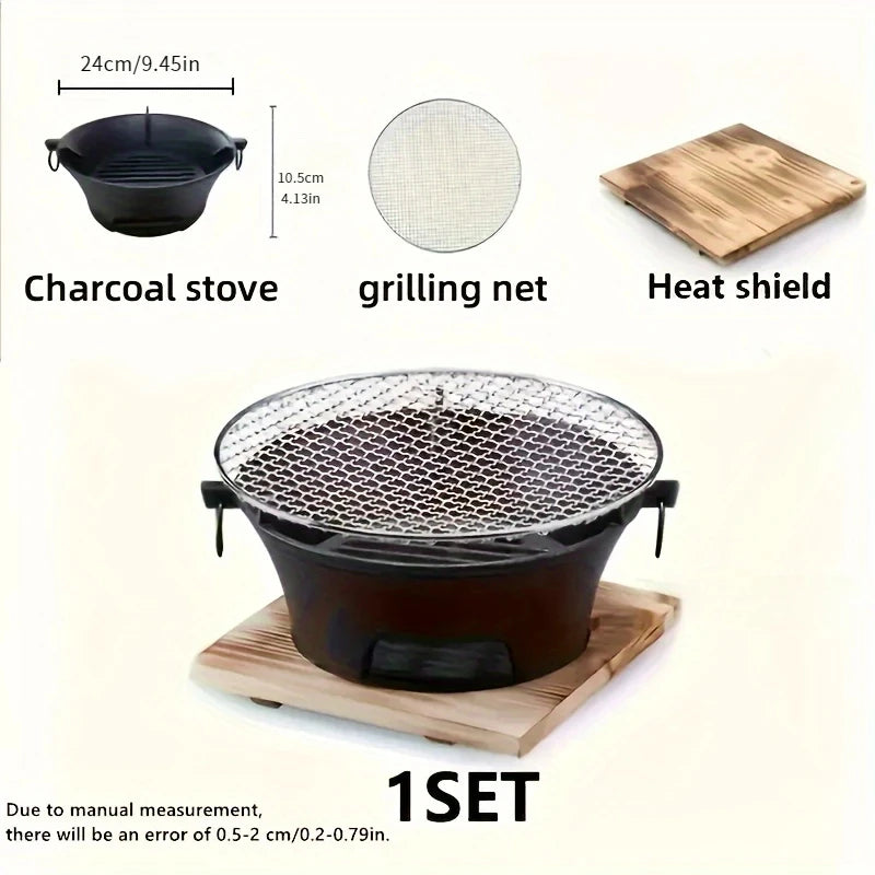 Zoe Cast Iron Outdoor Camping Charcoal Alcohol Camp Stove