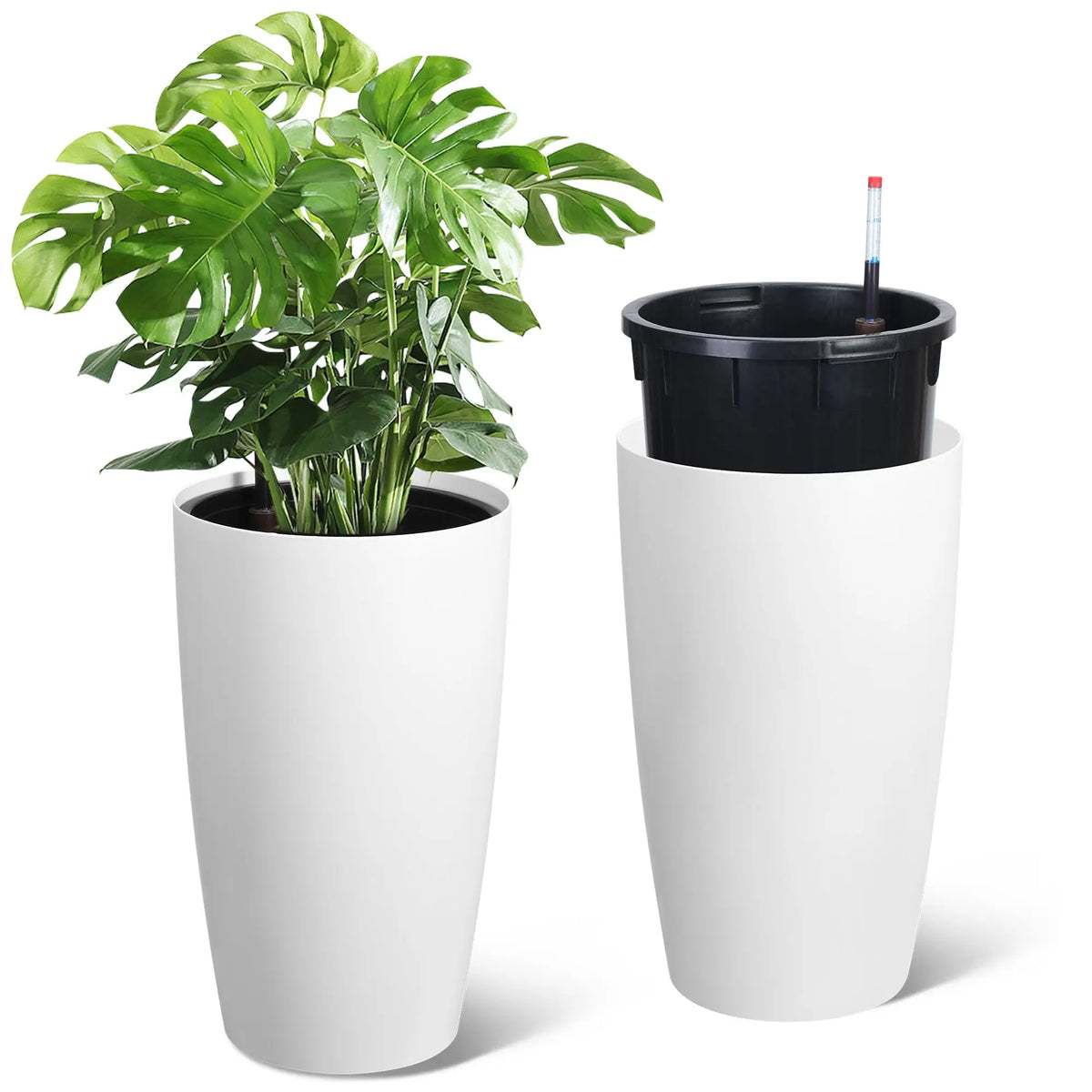 HiMiss Self Watering Planter Set With Water Level Indicator
