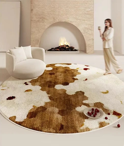 Washable Fluffy Area Rug With Geometric Design For Home