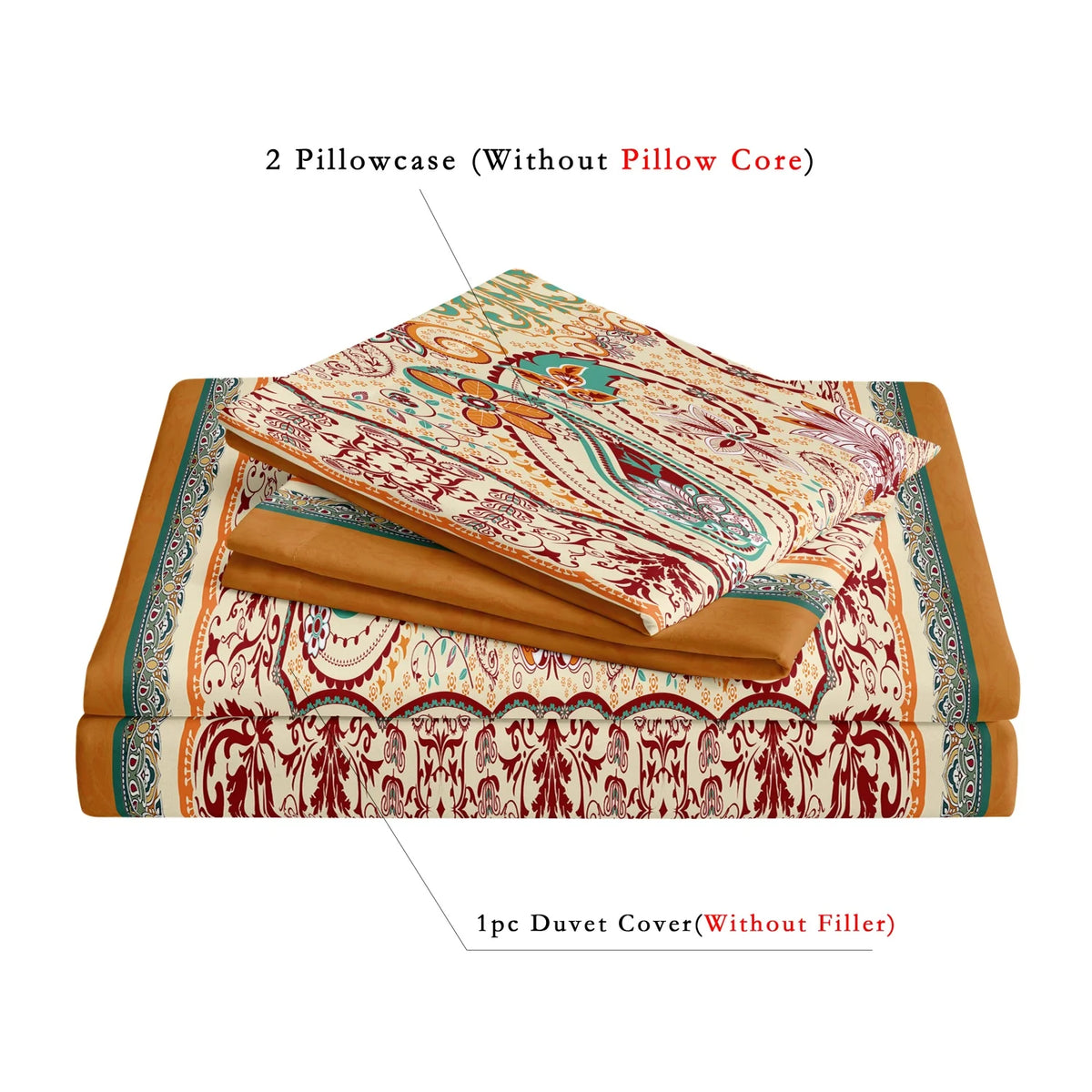 Bohemian Bandana Paisley Duvet Cover Set With Floral Bedding