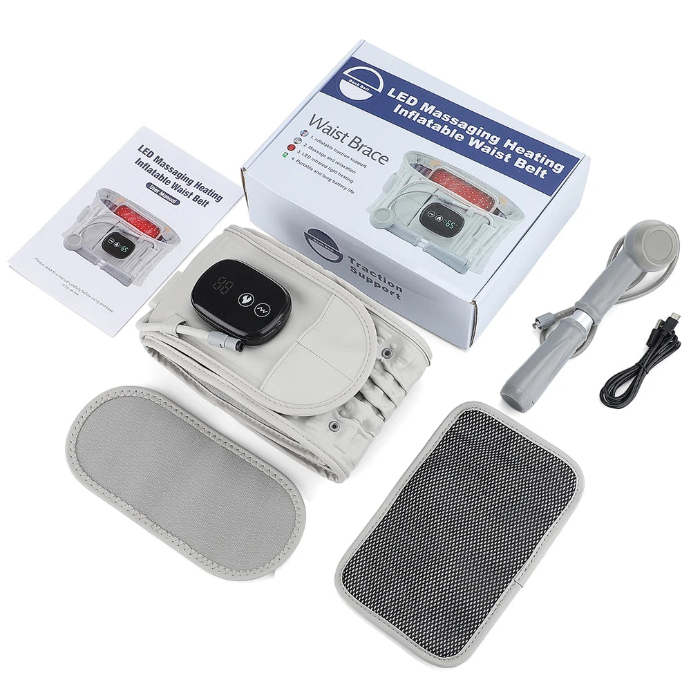 PASTSKY Rechargeable Heating Waist Back Massage Lumbar Traction Device