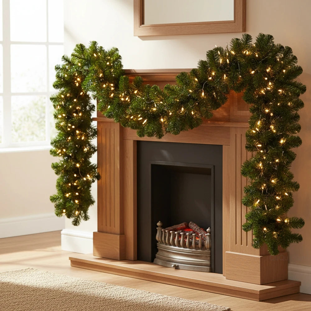 Artificial Pine Christmas Garland Door And Fireplace Decoration
