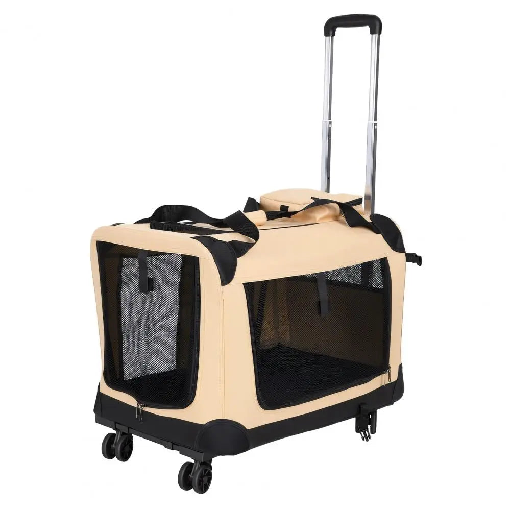 Rolling Cat Carrier, Extra Large Cat Carrier with Wheels, Pet Dog Carrier on Wheels, Travel Bag for Carrying Big Cats