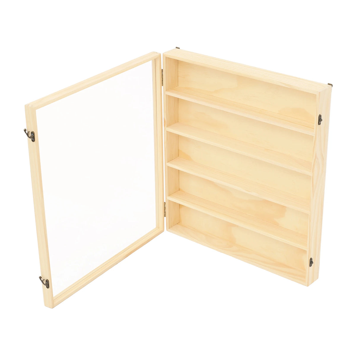 Bymaocar 5 Tier Wall Mounted Wooden Display Cabinet For Figurines