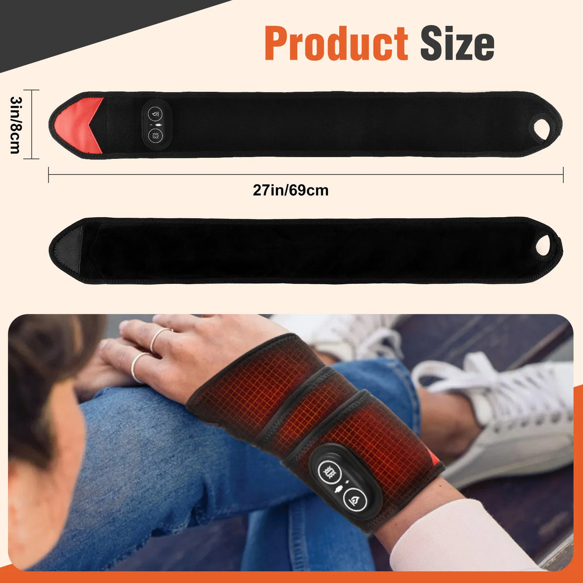 Moajaza Electric Heated Wrist Wrap For Joint Support And Care