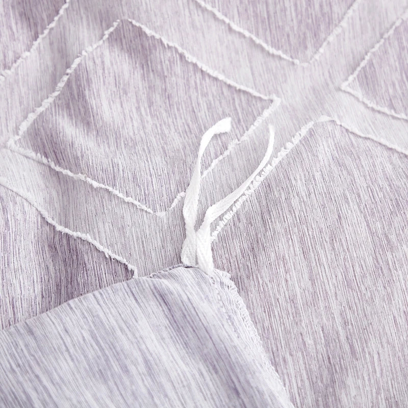 Luxo Premium Boho Flower Textured Ruffles Duvet Cover Set