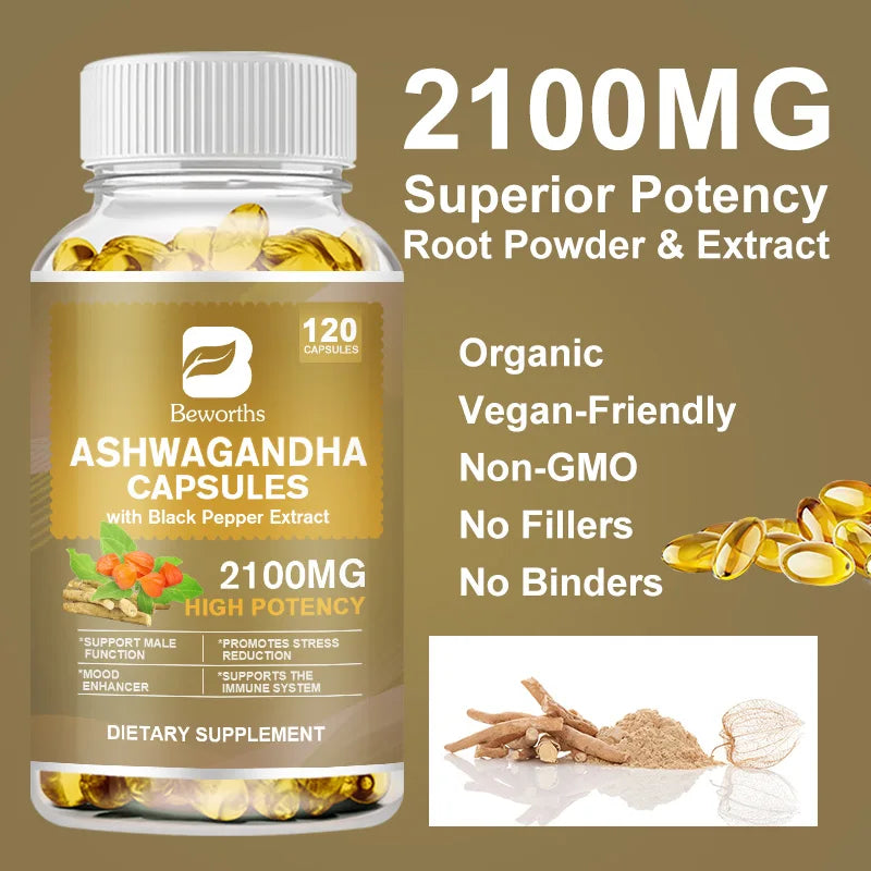 Beworths Ashwagandha Root Extract Capsule For Sleep And Anxiety Relief