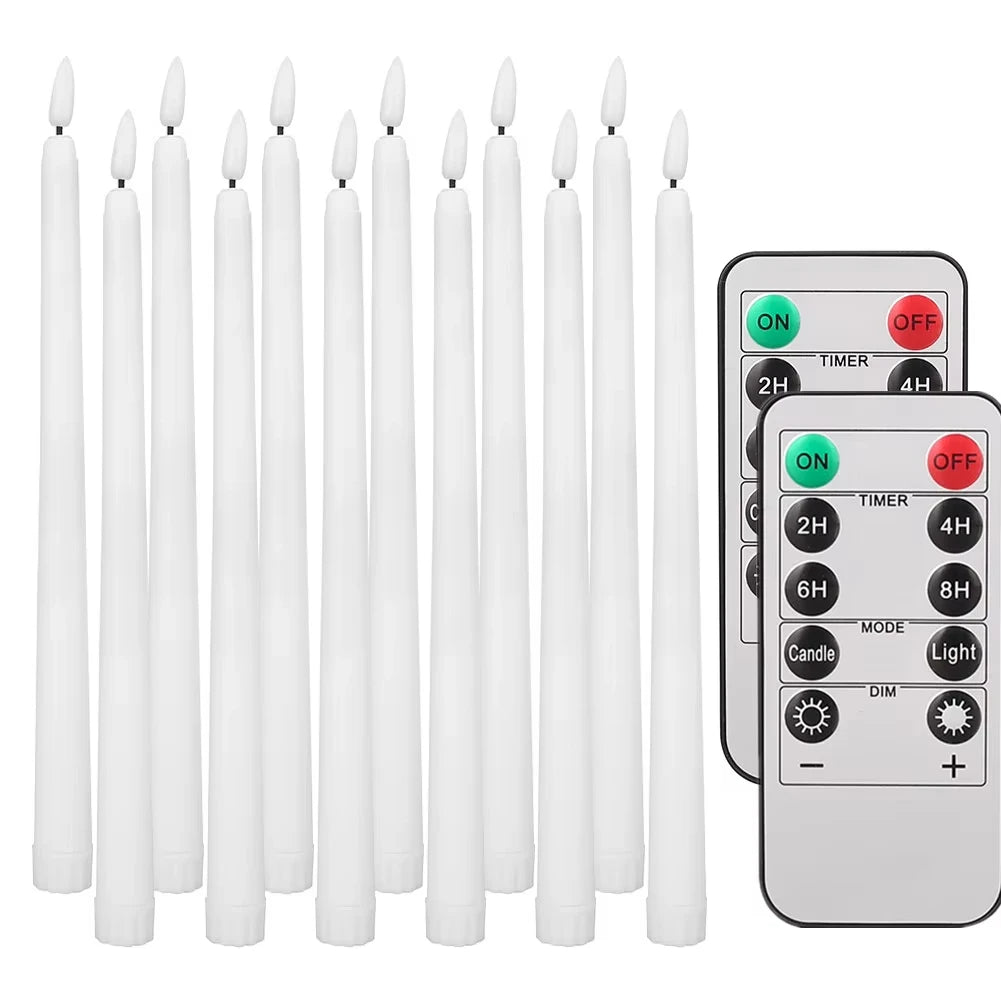 LED Flameless Taper Candles Flickering With Remote Battery Operated Decor