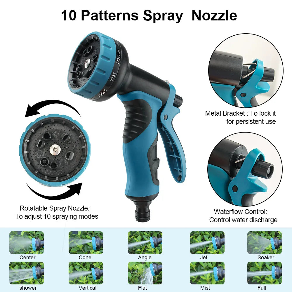 Heavy Duty Expandable Garden Water Hose With Brass Fittings