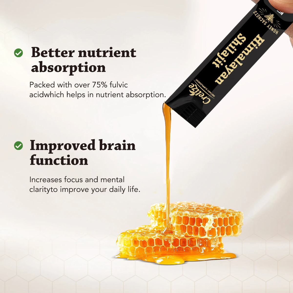 Crelize Shilajit And Saffron Honey Sticks For Daily Energy
