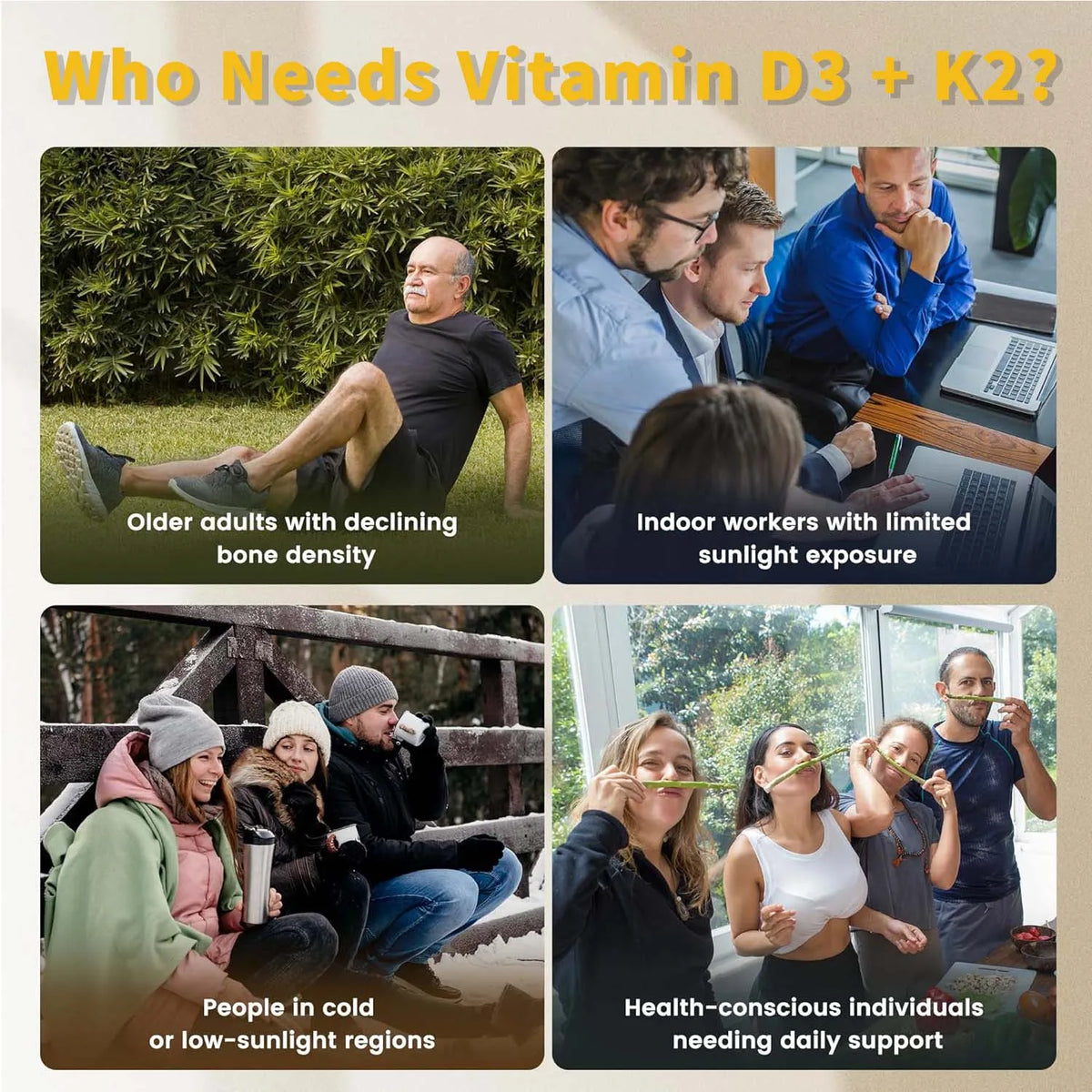 Vitamin D3 And K2 Supplement For Bone Health Support